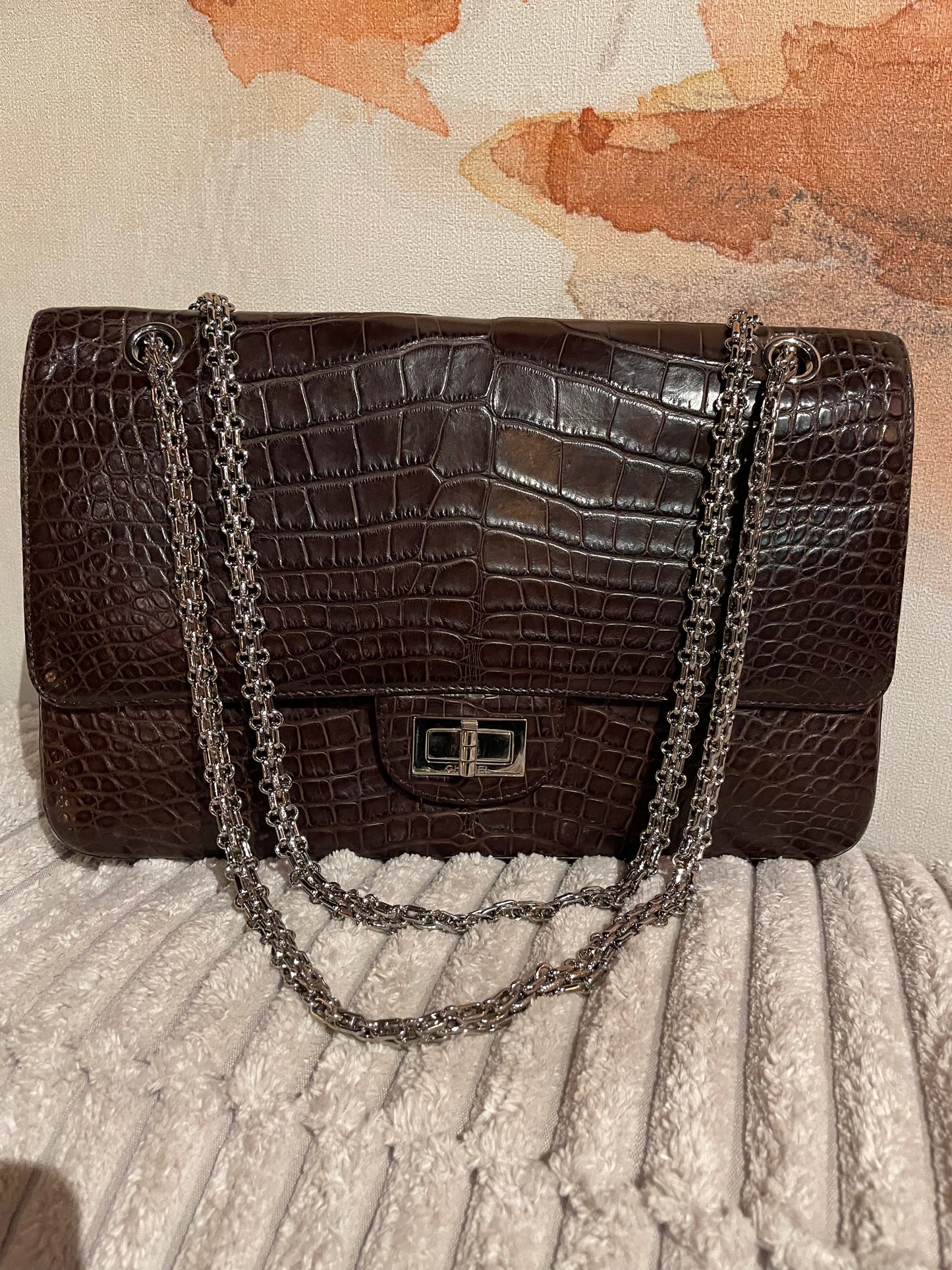 Chanel Alligator - Brun - Double Flap