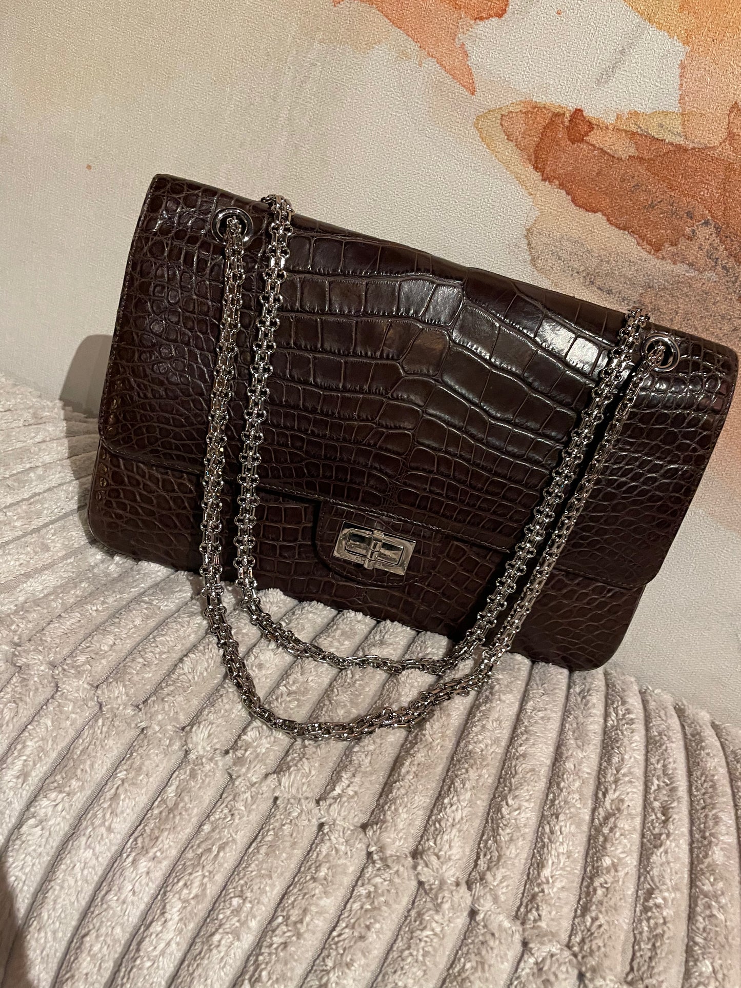 Chanel Alligator - Brun - Double Flap