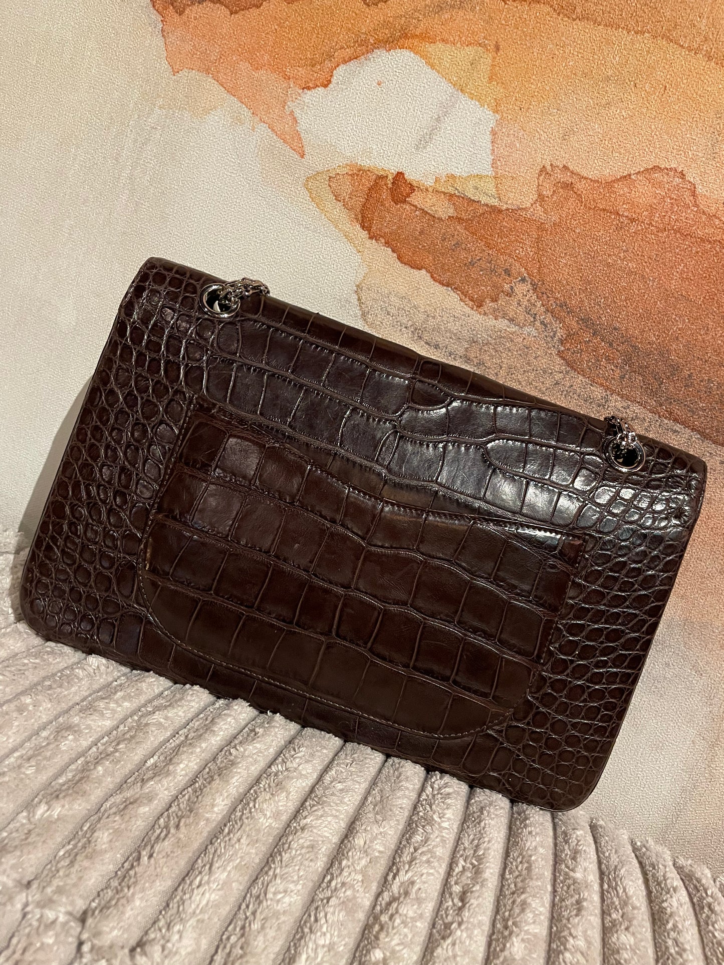 Chanel Alligator - Brun - Double Flap