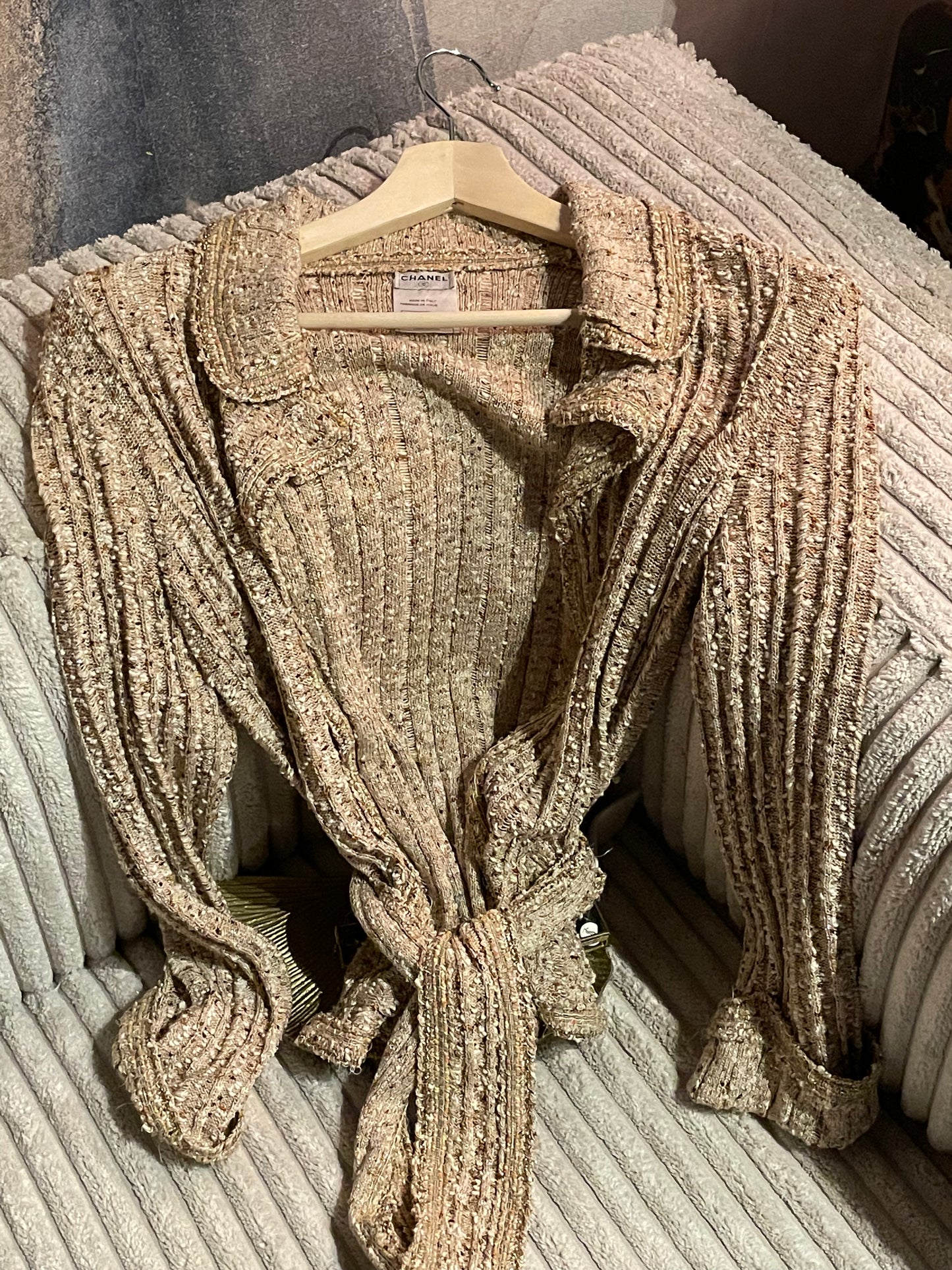 Chanel cardigan - strik med glimmer