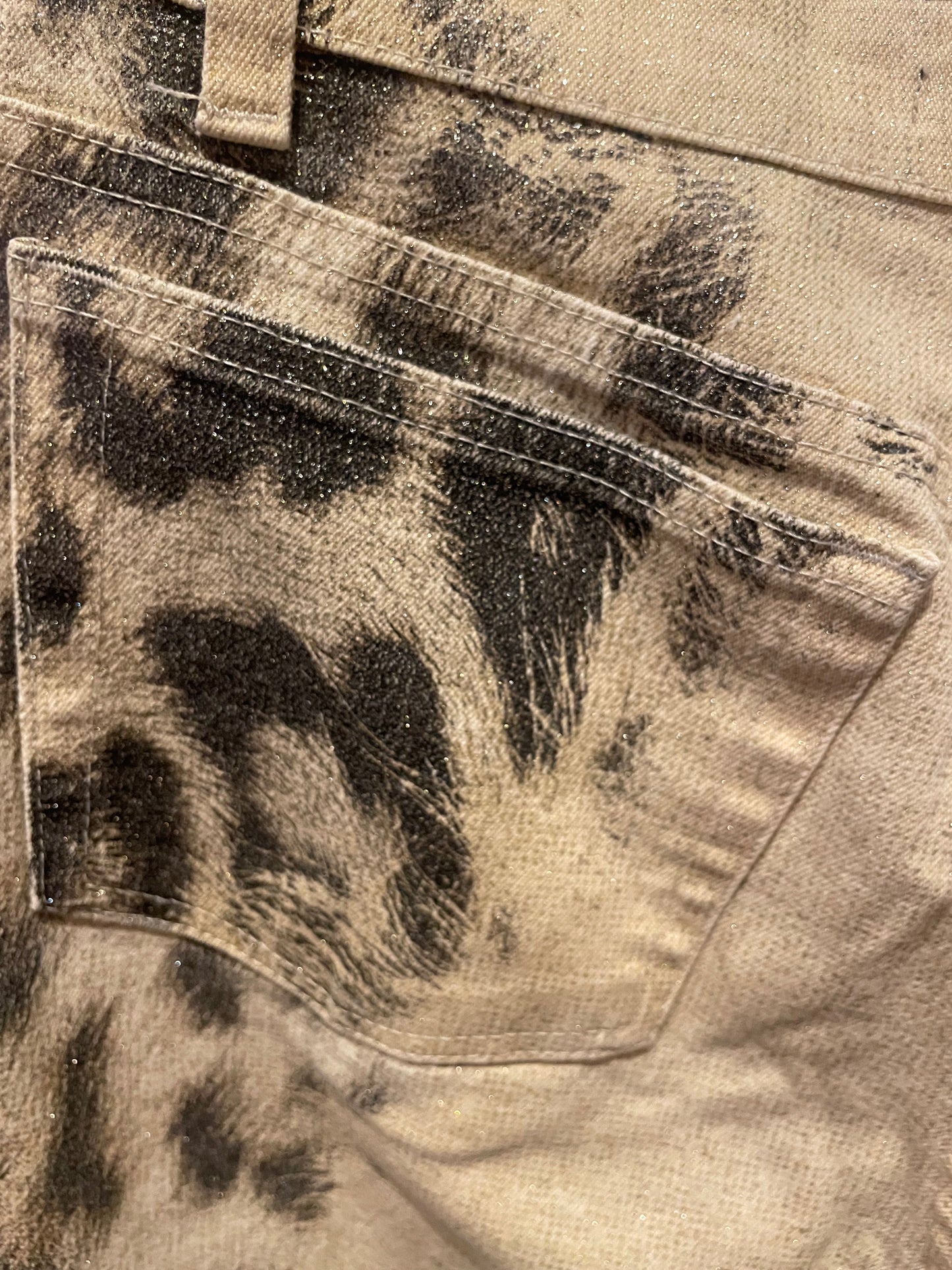 Roberto Cavalli Jeans med leo og glimmer - S