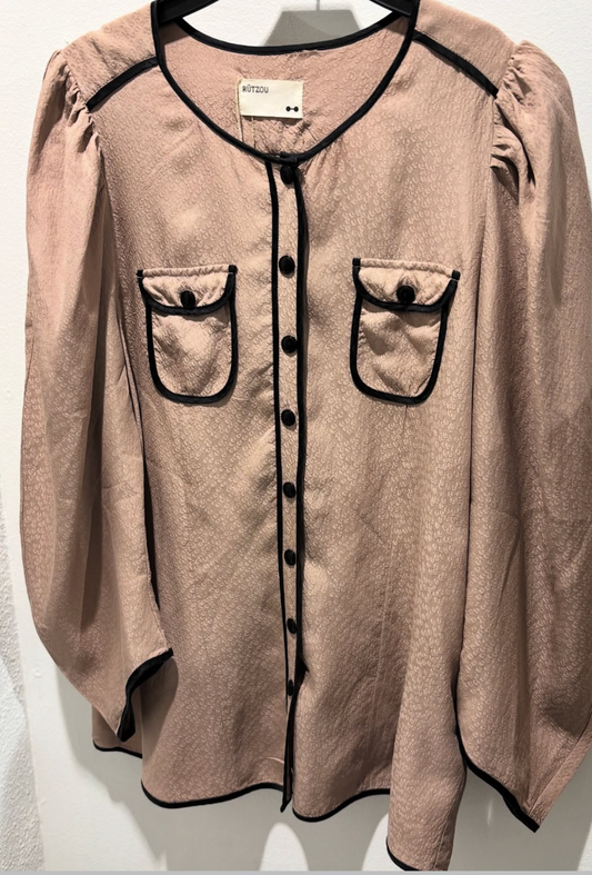 Rützou Shirt – Powder Pink with Black Details – Size M