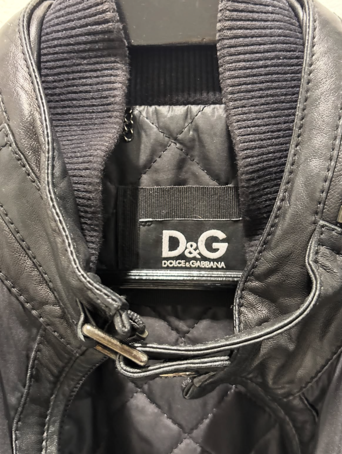 Dolce & Gabbana Leather jacket - Black & Silver Details - Size M
