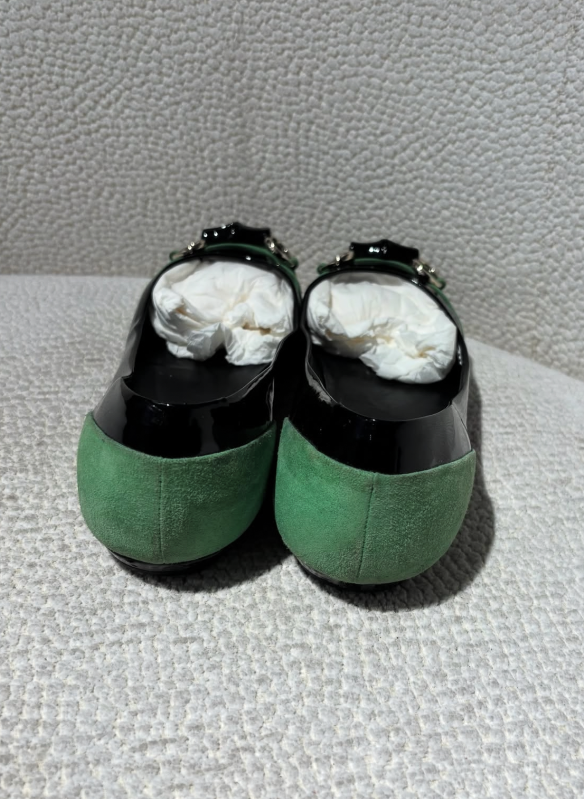 Gucci Ballerina - Green suede with Bamboo Bit - EU 39.5C