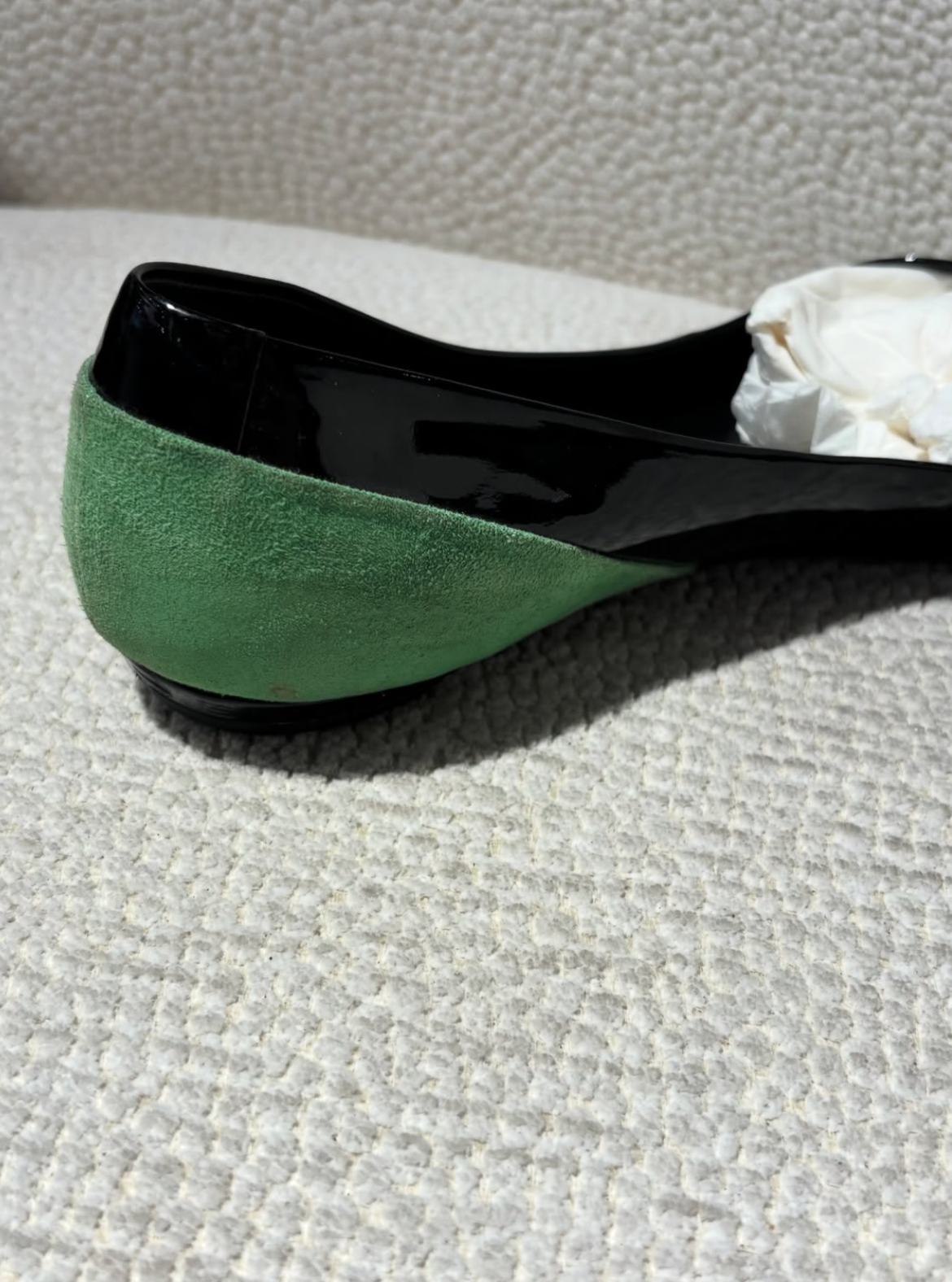 Gucci Ballerina - Green suede with Bamboo Bit - EU 39.5C