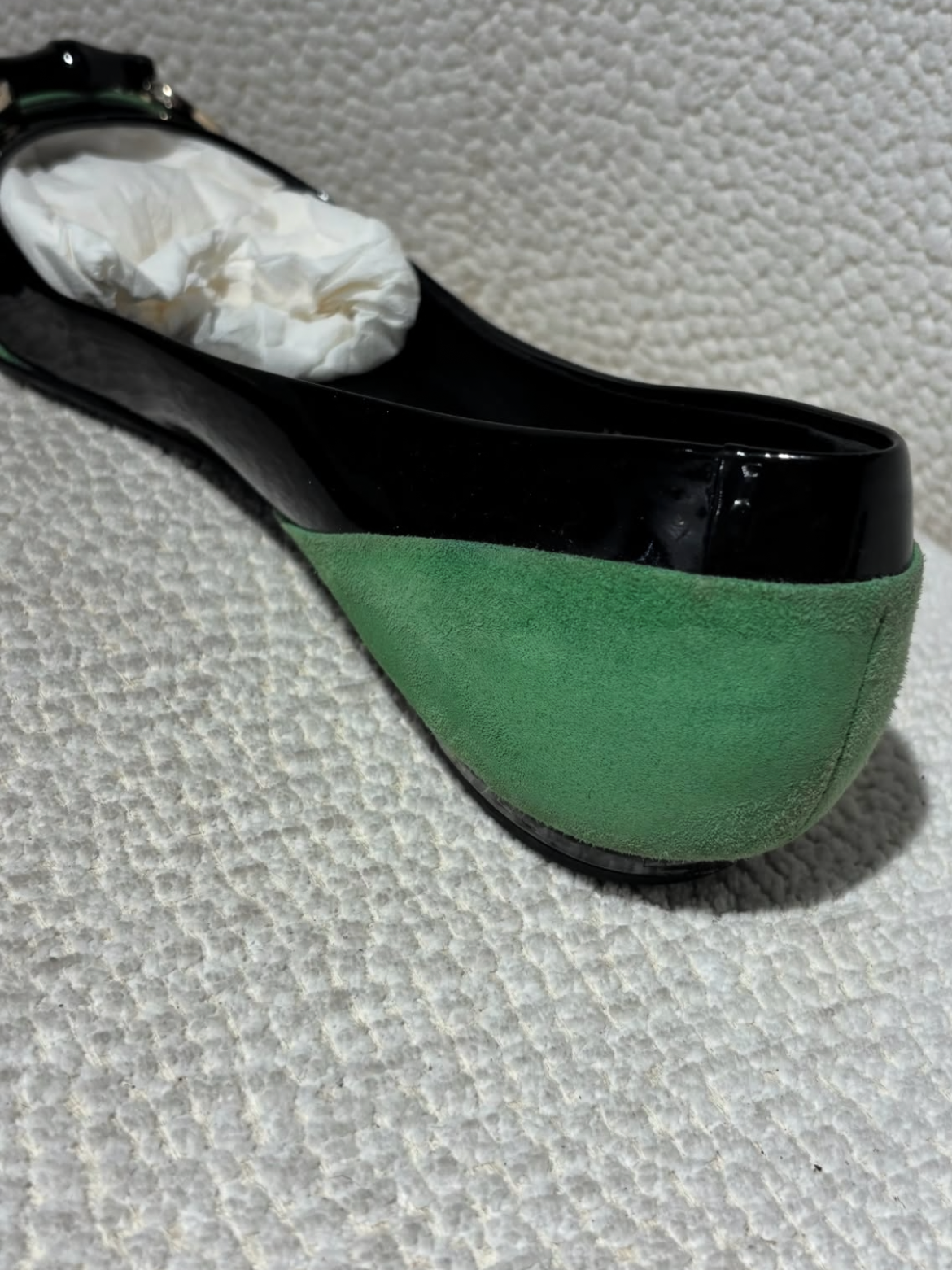 Gucci Ballerina - Green suede with Bamboo Bit - EU 39.5C