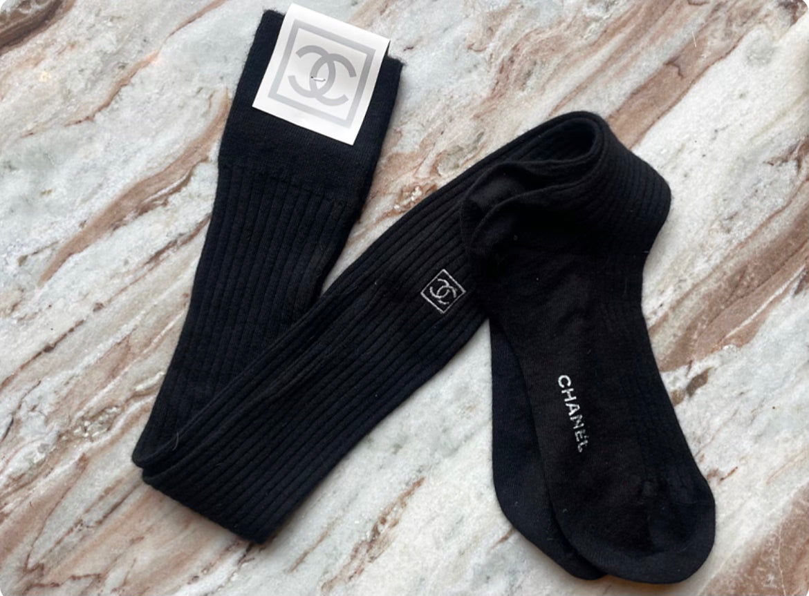 Chanel - Cashmere overknee strømper - one size