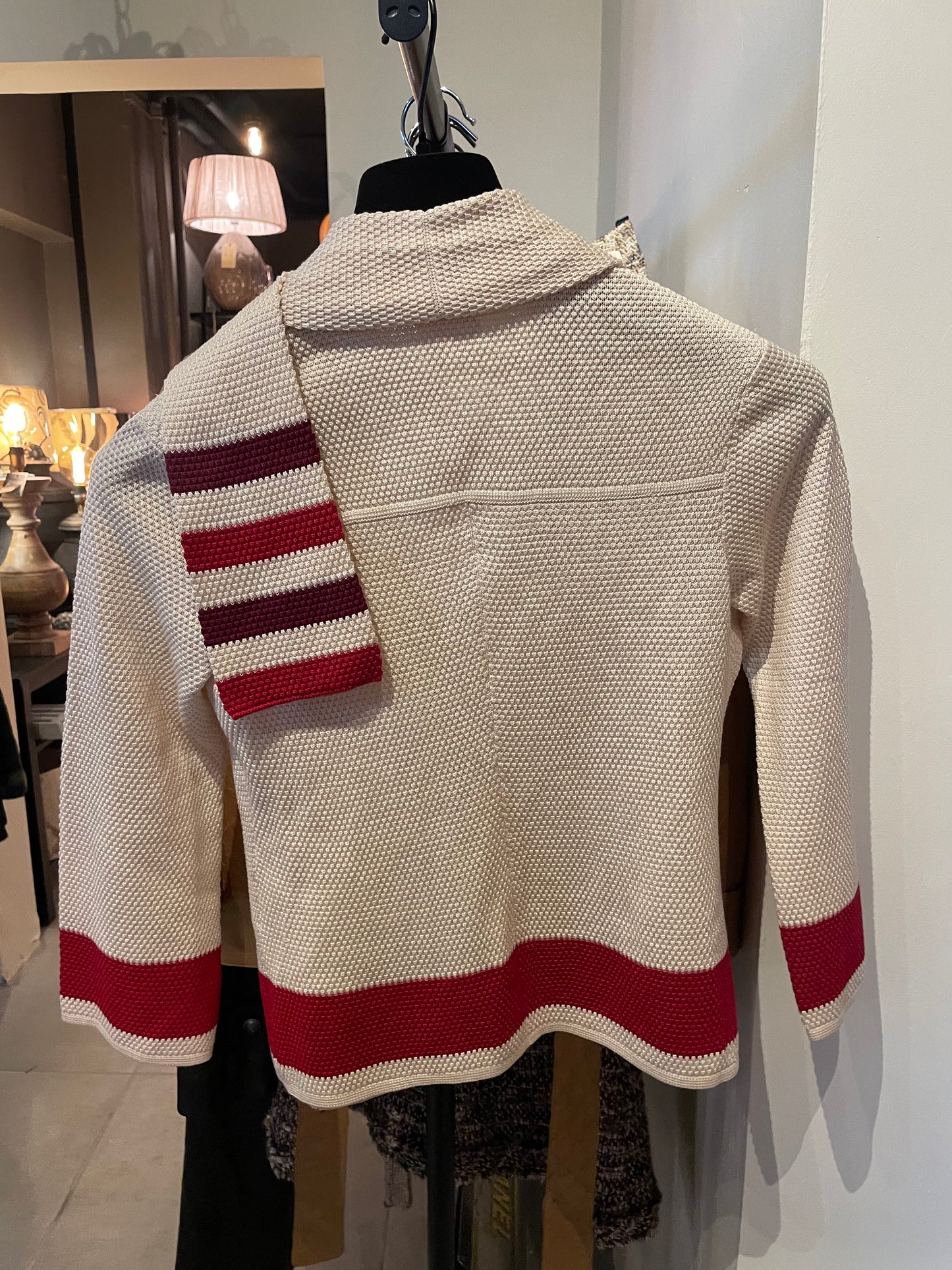 Chanel silkestrikket cardigan - m. tørklæde/revers