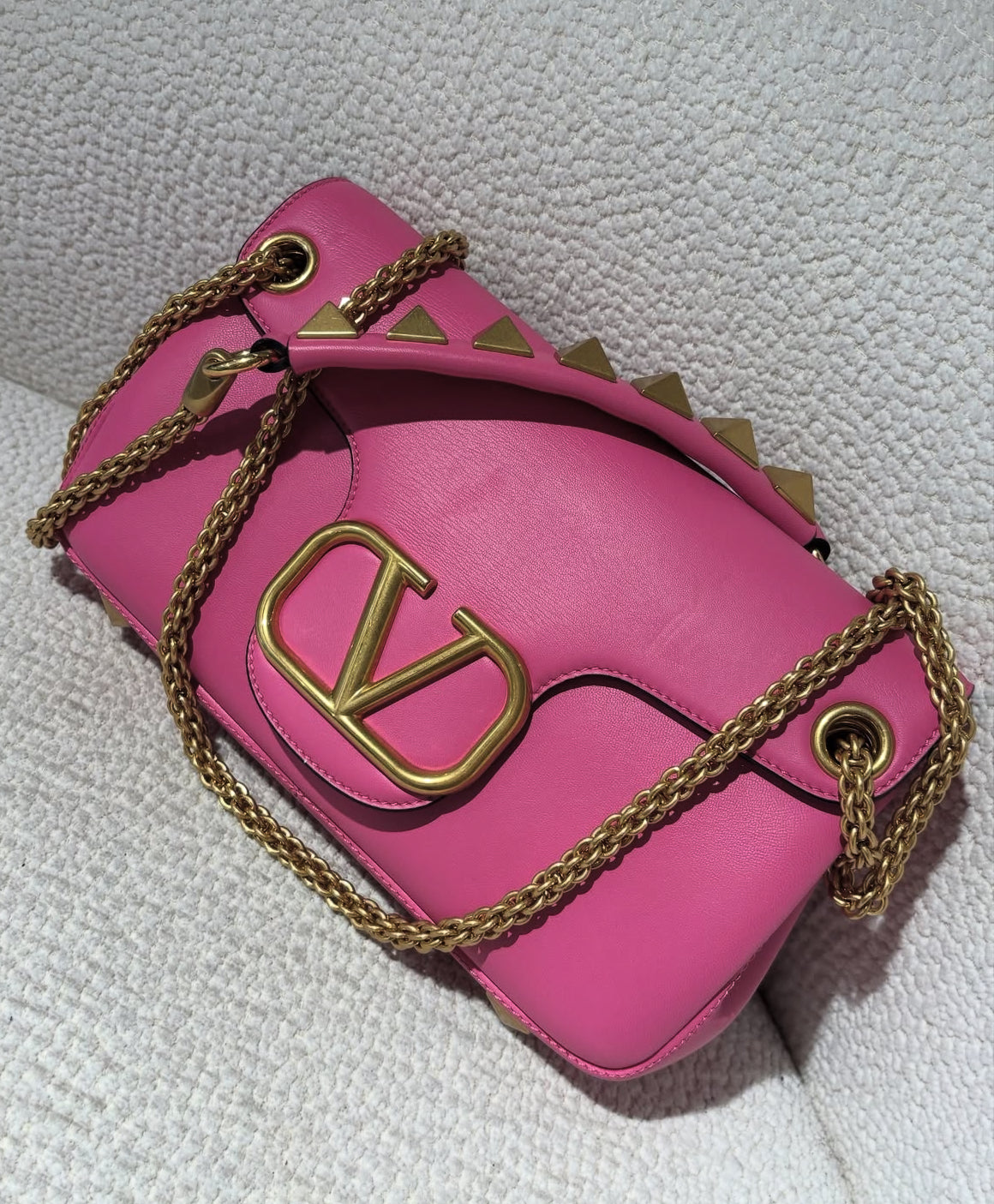 Valentino Bag - Pink Leather with Gold Hardware