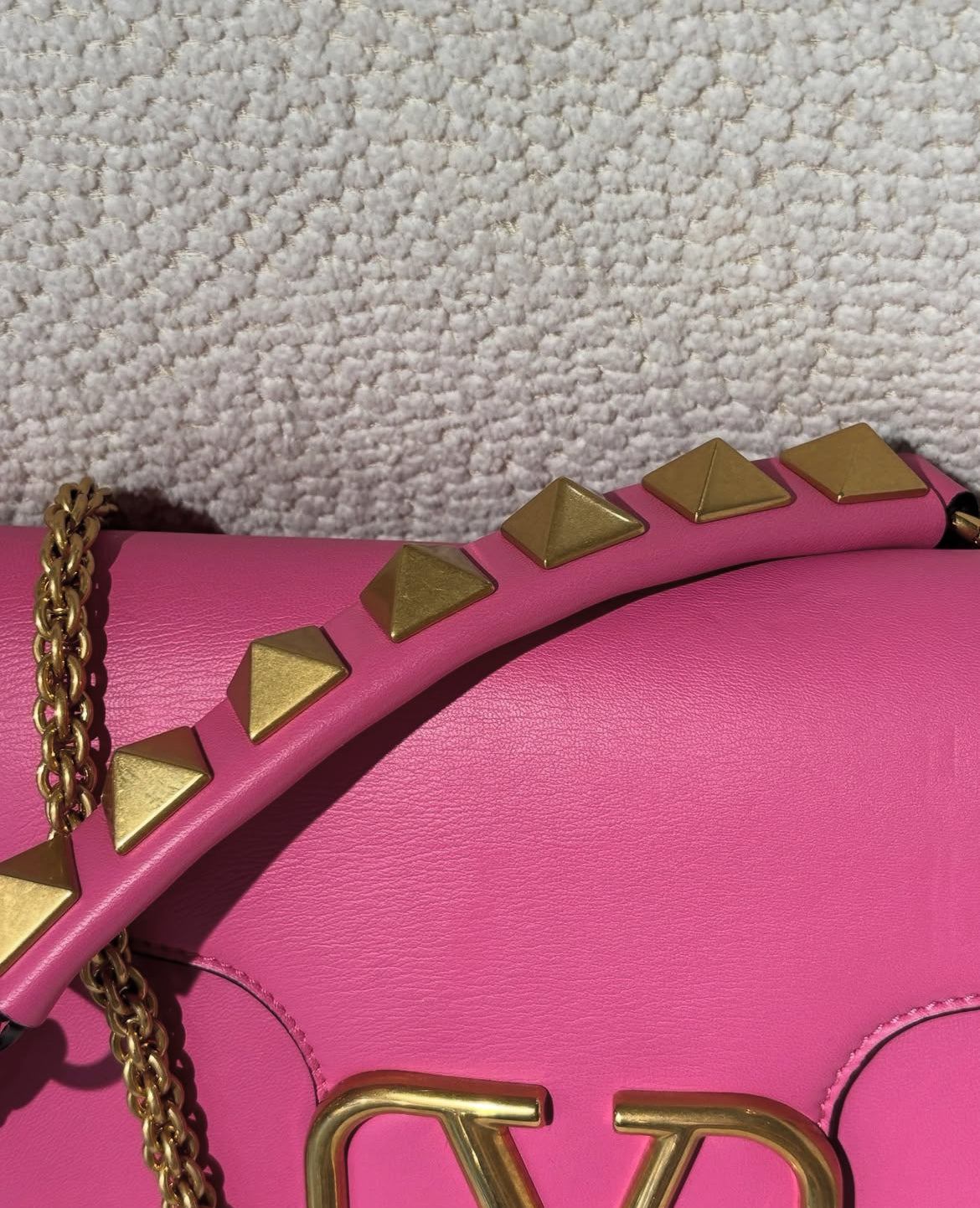 Valentino Bag - Pink Leather with Gold Hardware