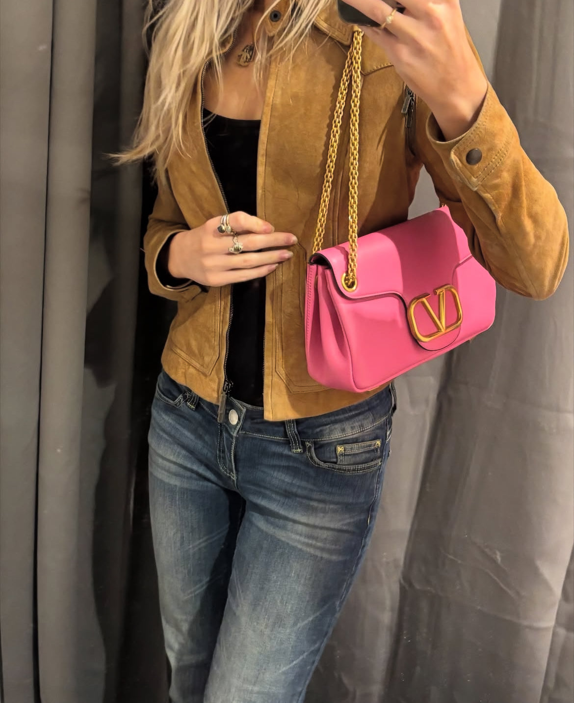 Valentino Bag - Pink Leather with Gold Hardware