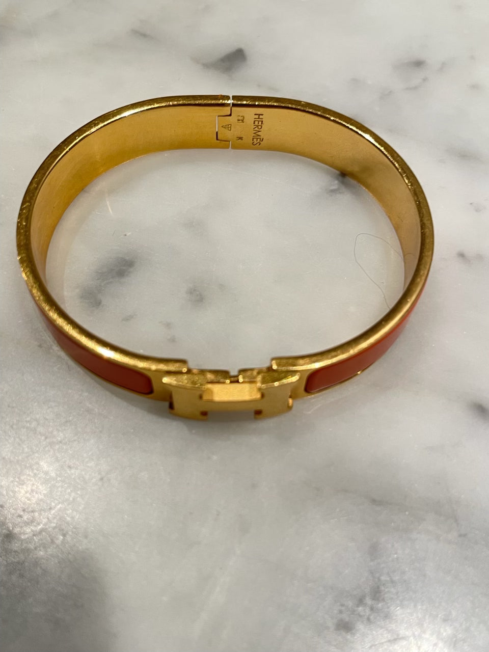 Hermés - Clic H Armbånd - orange & guld