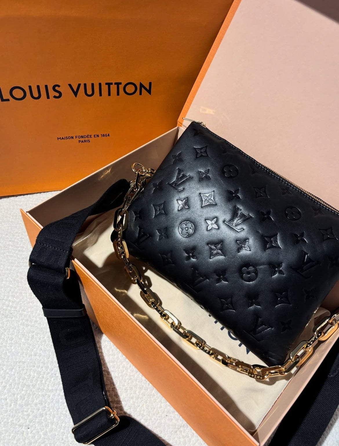 Louis Vuitton Coussin BB Bag - Black Leather & Gold Hardware