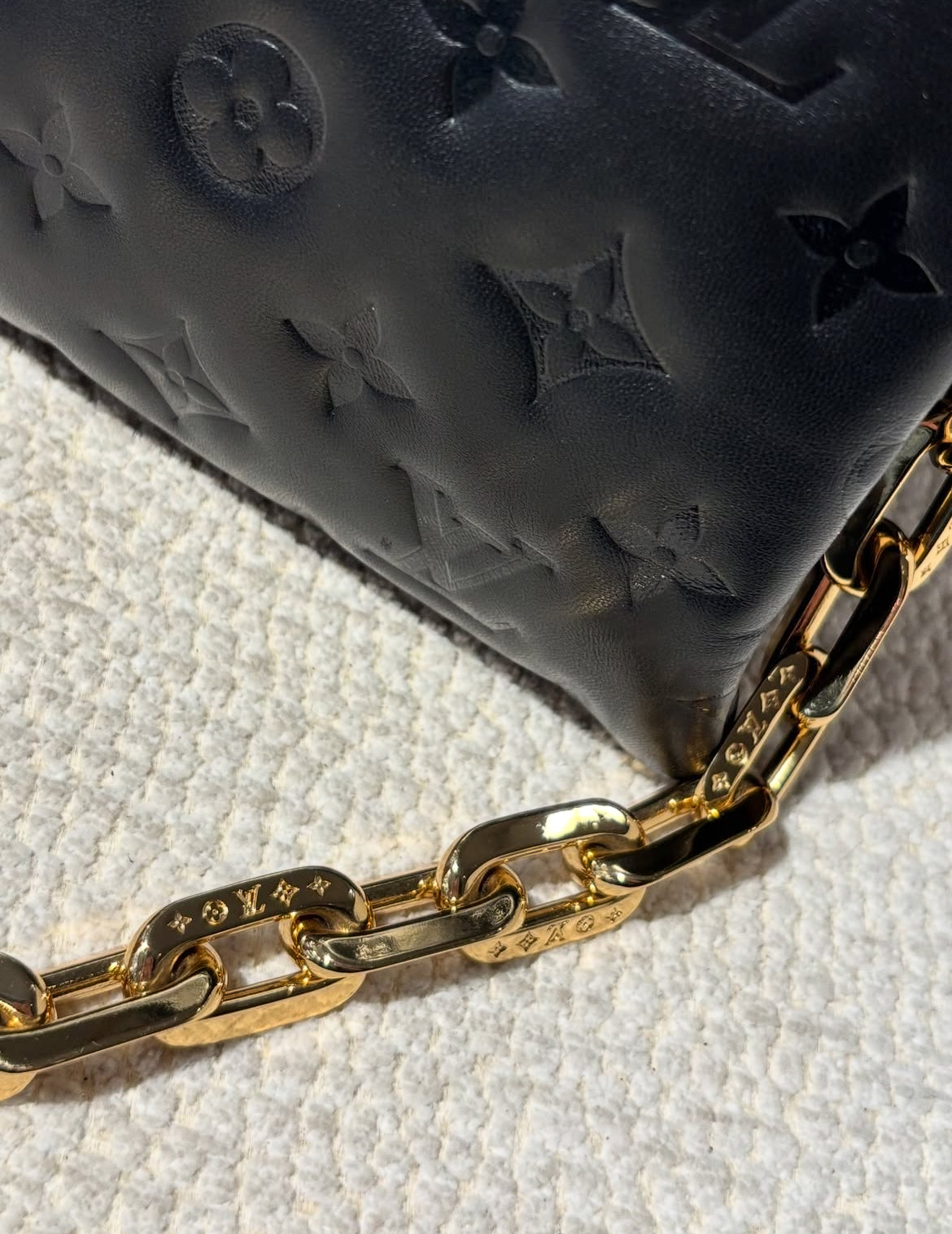 Louis Vuitton Coussin BB Bag - Black Leather & Gold Hardware