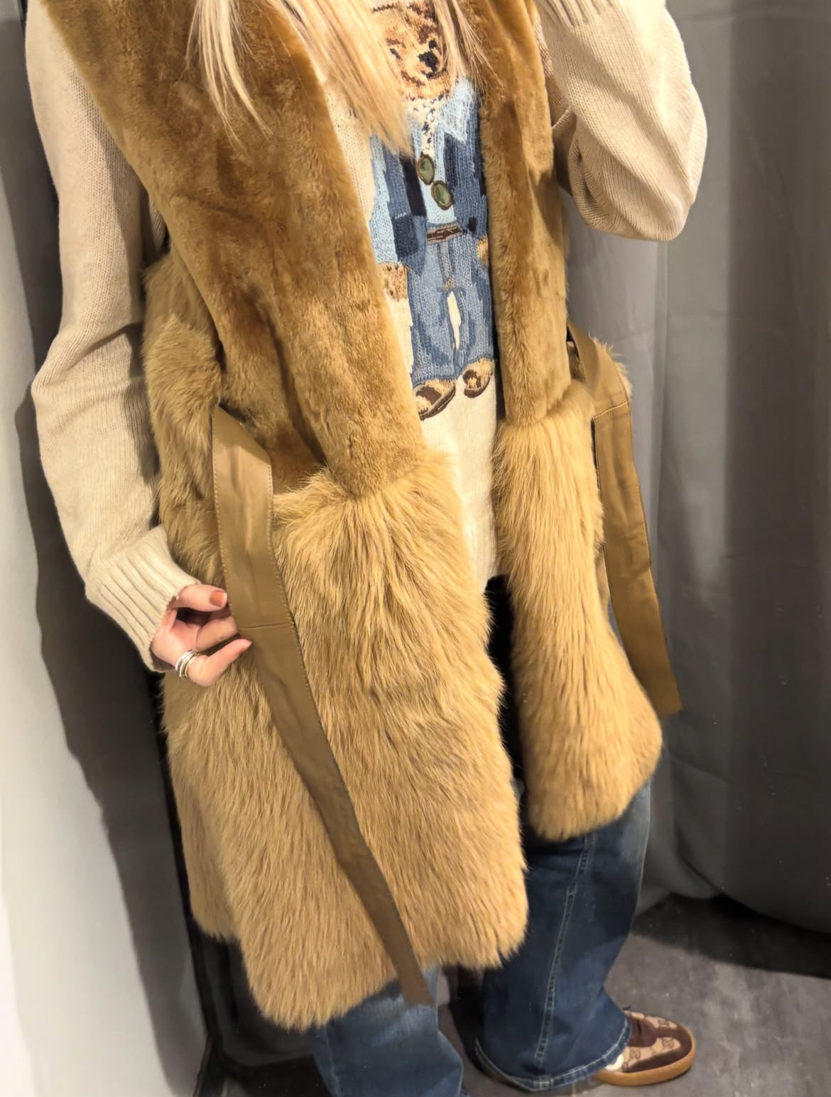 Malene Birger Fur Vest  - Size M/L