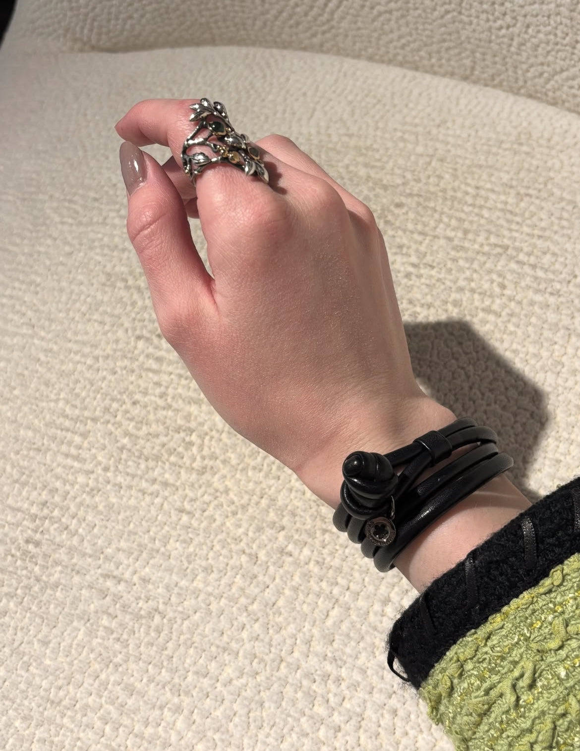 Ole Lynggaard bracelet - black leather