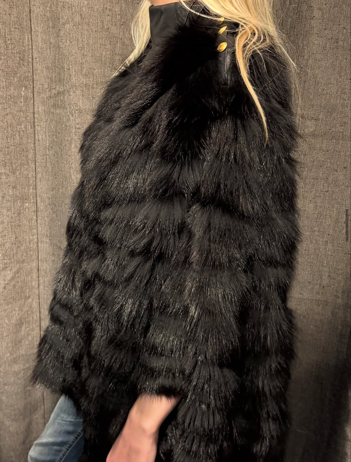 Noir / Peter Ingwersen Fur Poncho - Black Fox & Lambskin - Size S-L