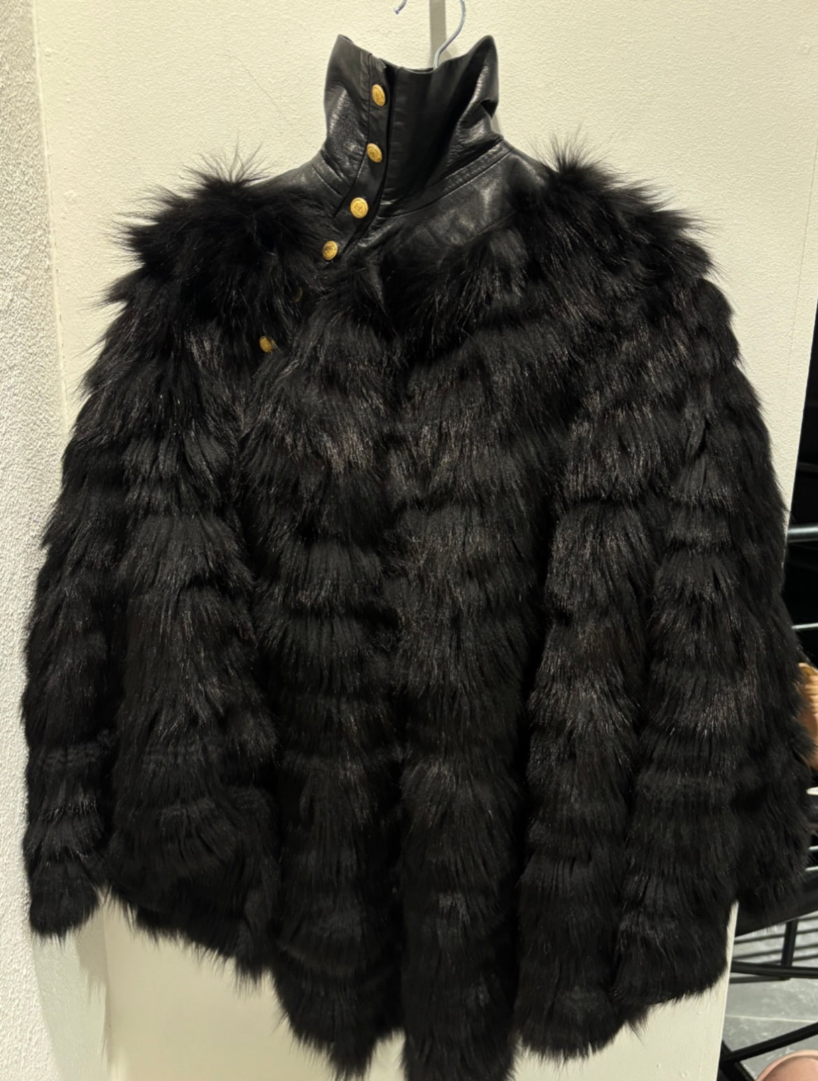 Noir / Peter Ingwersen Fur Poncho - Black Fox & Lambskin - Size S-L
