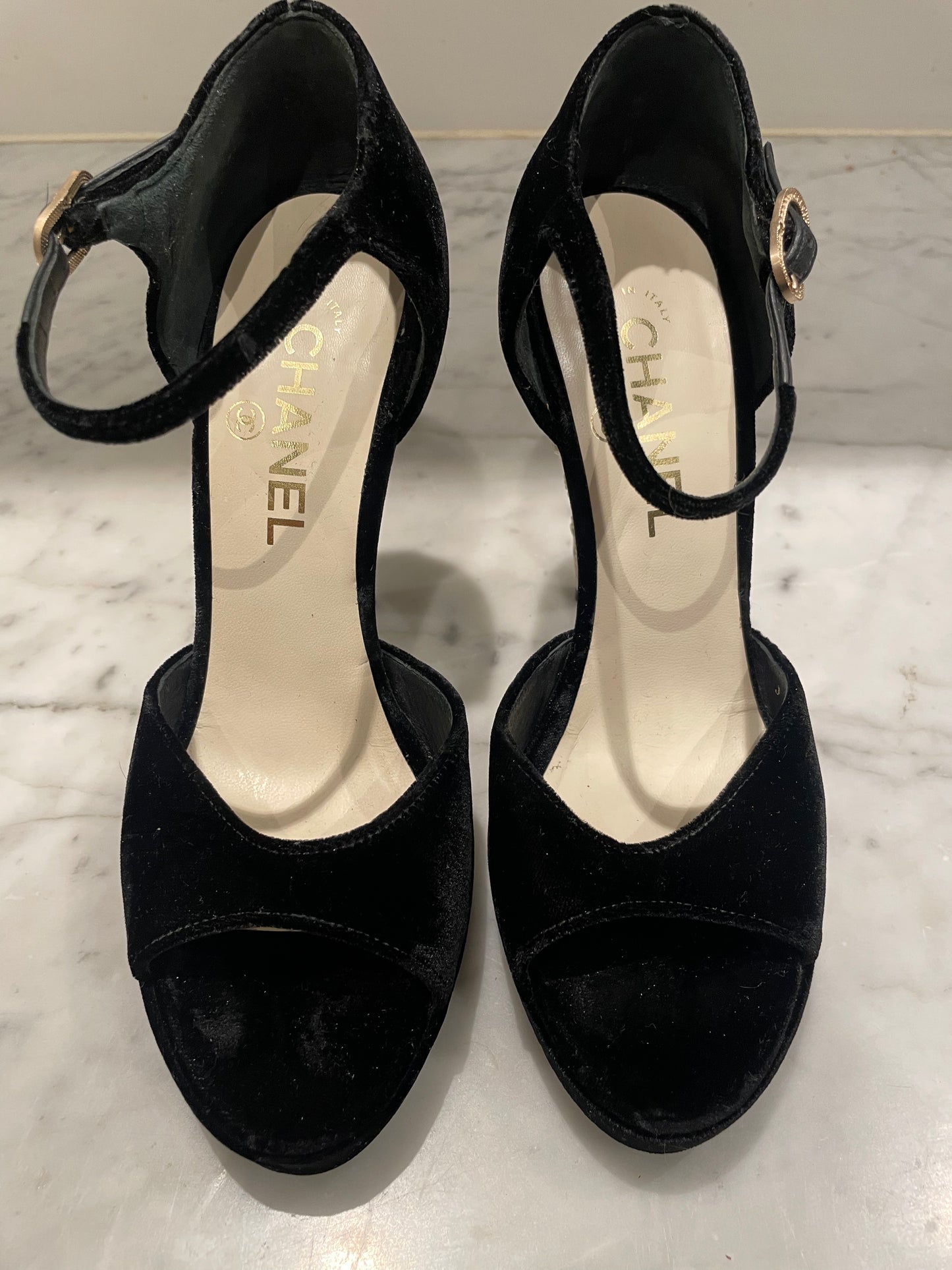 One-of-a-kind Chanel - Faux elfenben hæl - Plateau stilet - Open toe