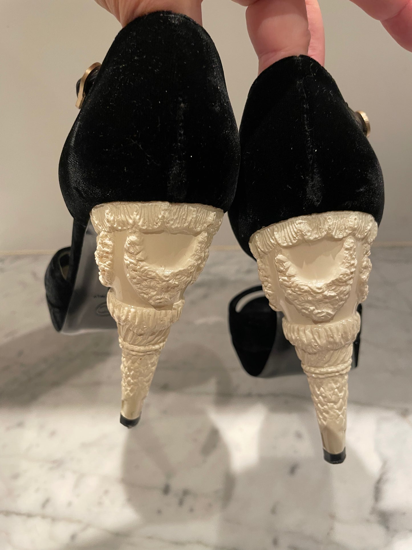 One-of-a-kind Chanel - Faux elfenben hæl - Plateau stilet - Open toe