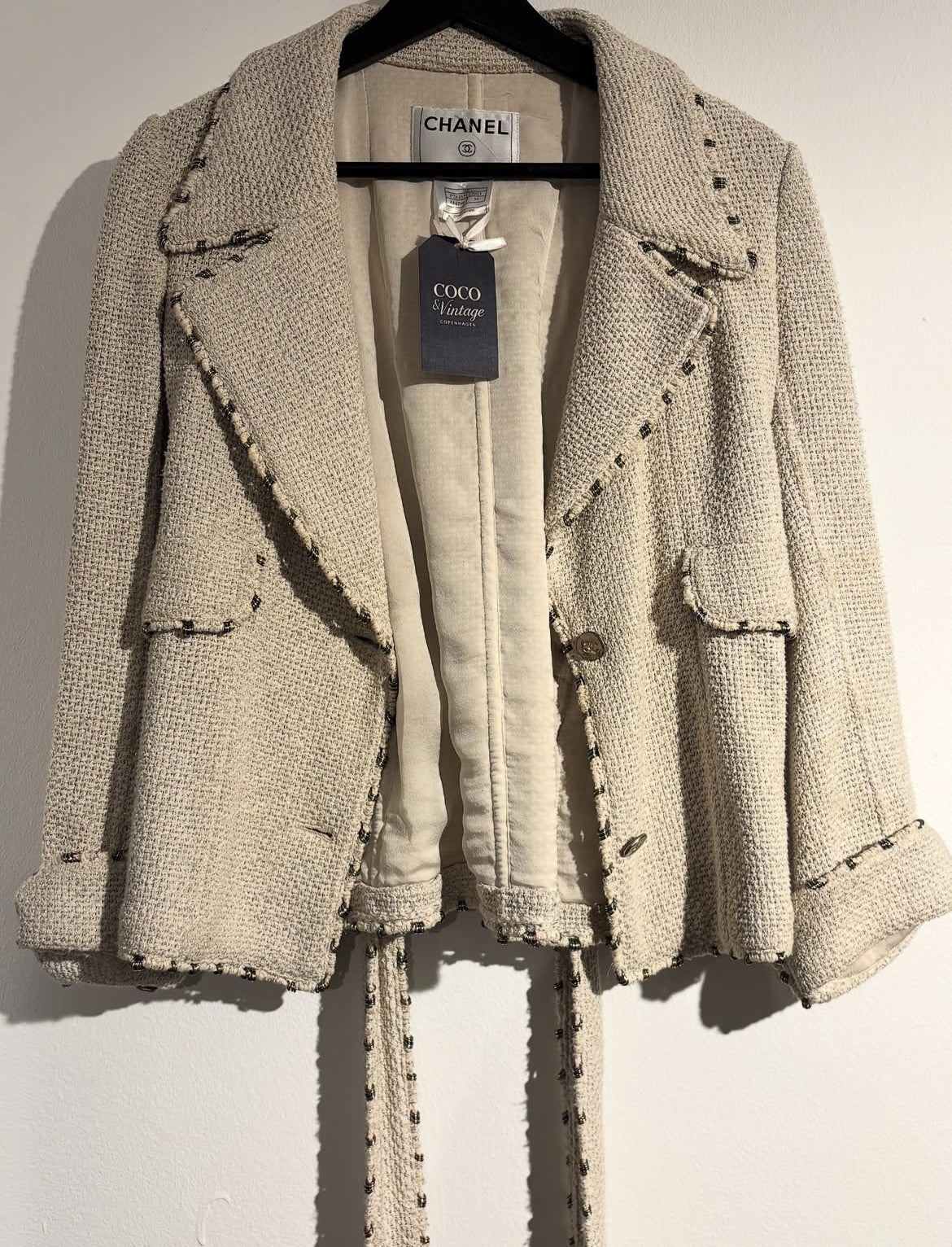 Chanel Jacket – Natural Linen & Metallic Thread - EU 36