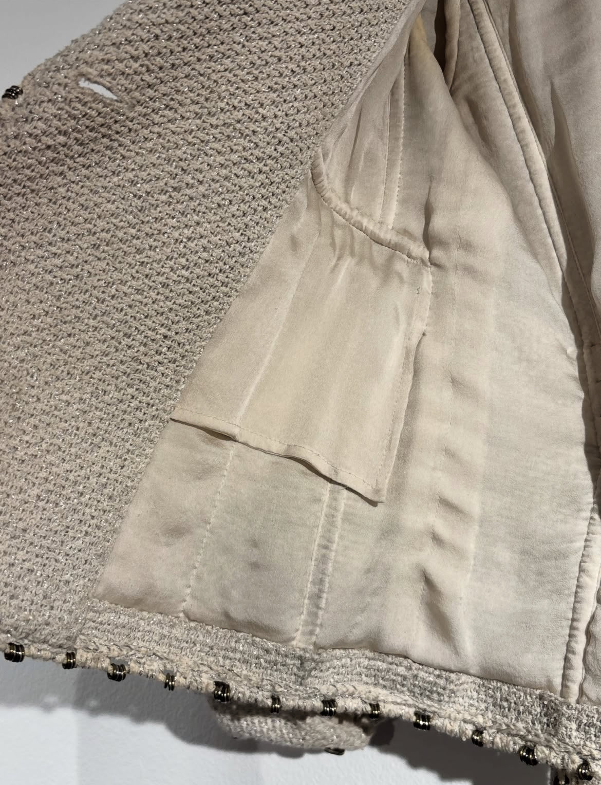 Chanel Jacket – Natural Linen & Metallic Thread - EU 36