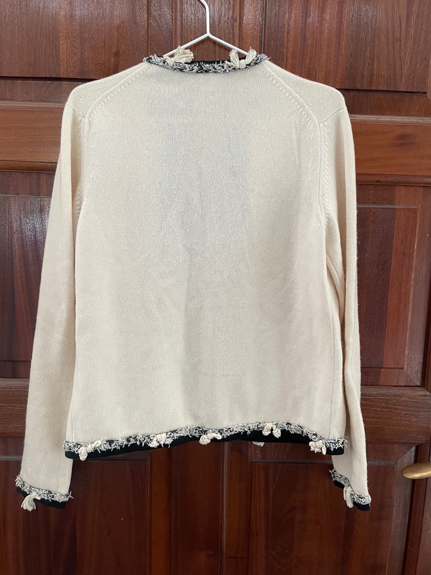 Chanel Cashmere Cardigan - Ecru & sort