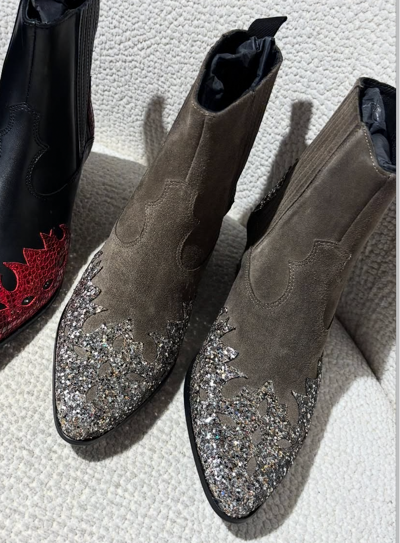 Custommade boots - Suede & Glitter - EU 38