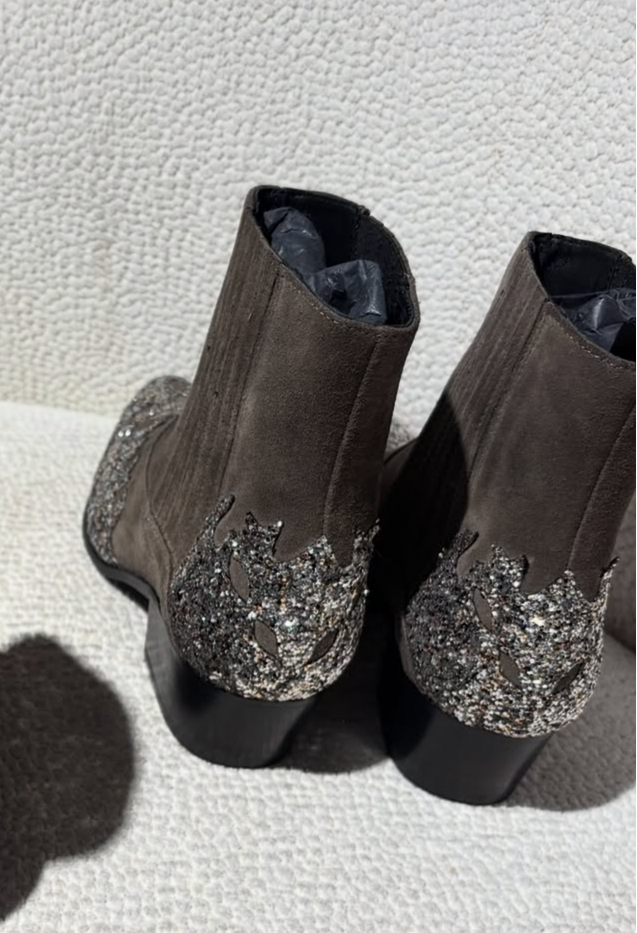Custommade boots - Suede & Glitter - EU 38