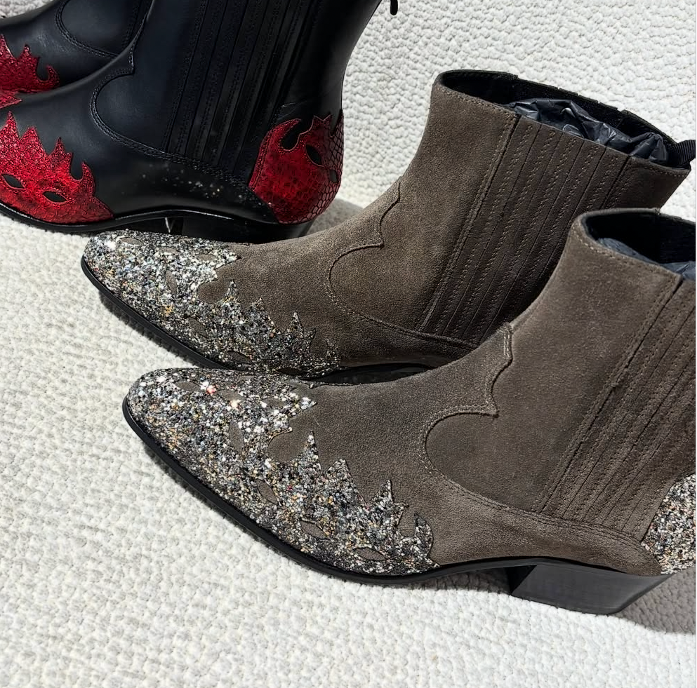 Custommade boots - Suede & Glitter - EU 38