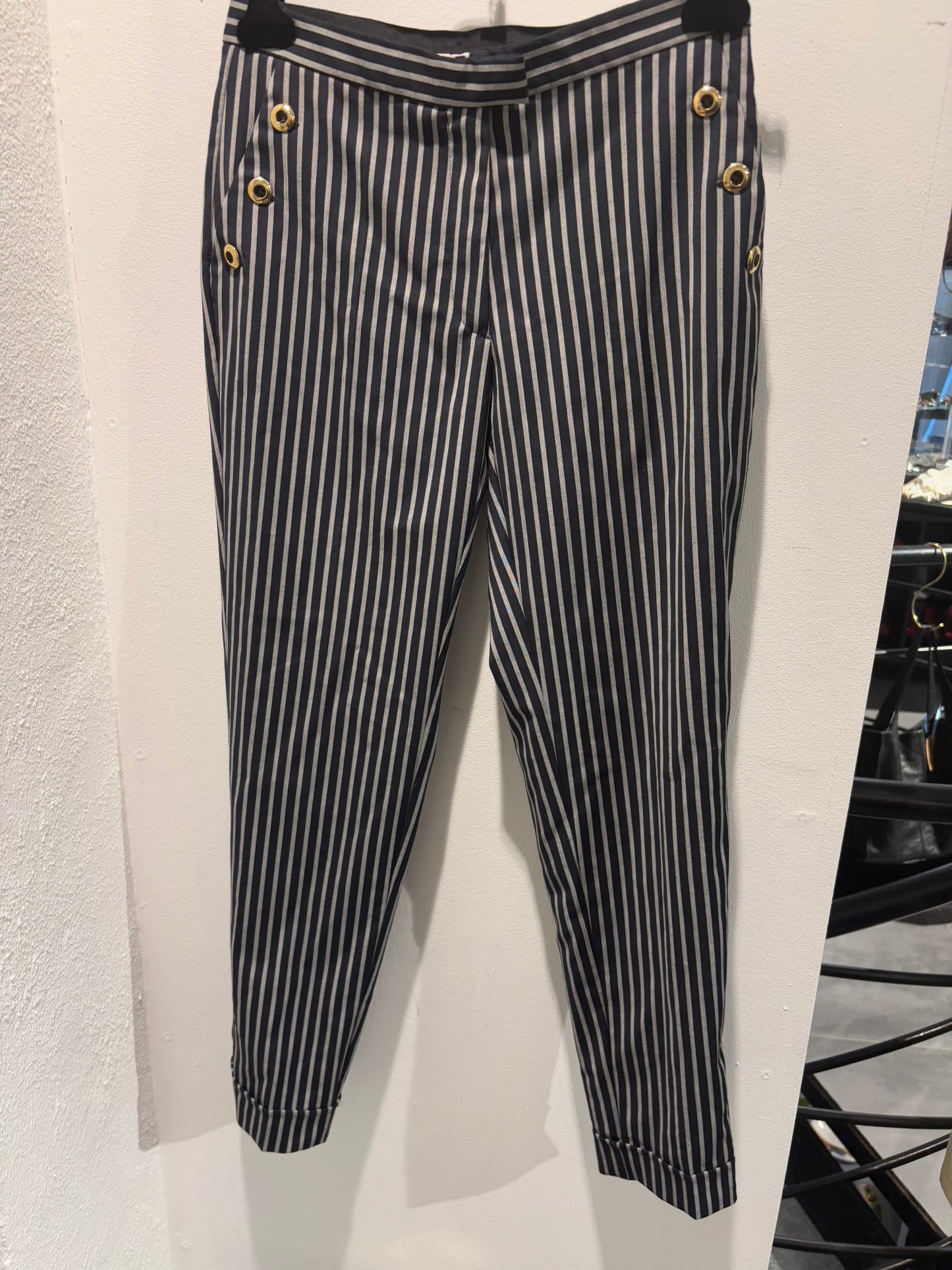 Baum & Pferdgarten - Pants - Navy pants w. stripes - Medinas Wardrobe - XS/S