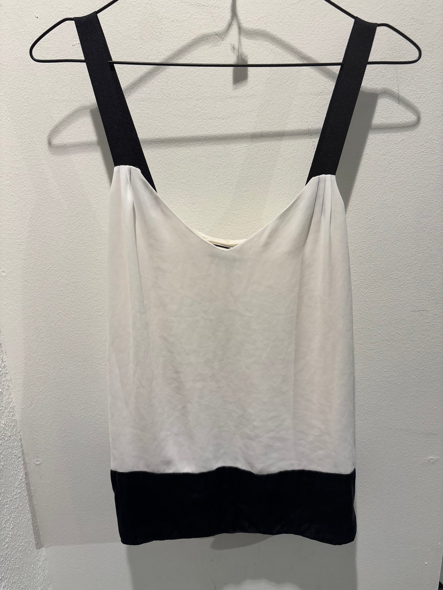 Malene Birger - Top - ecru w. black silk straps - 36 - Medina’s Wardrobe