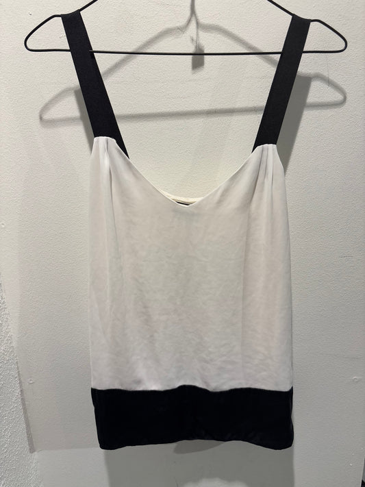 Malene Birger - Top - ecru w. black silk straps - 36 - Medina’s Wardrobe