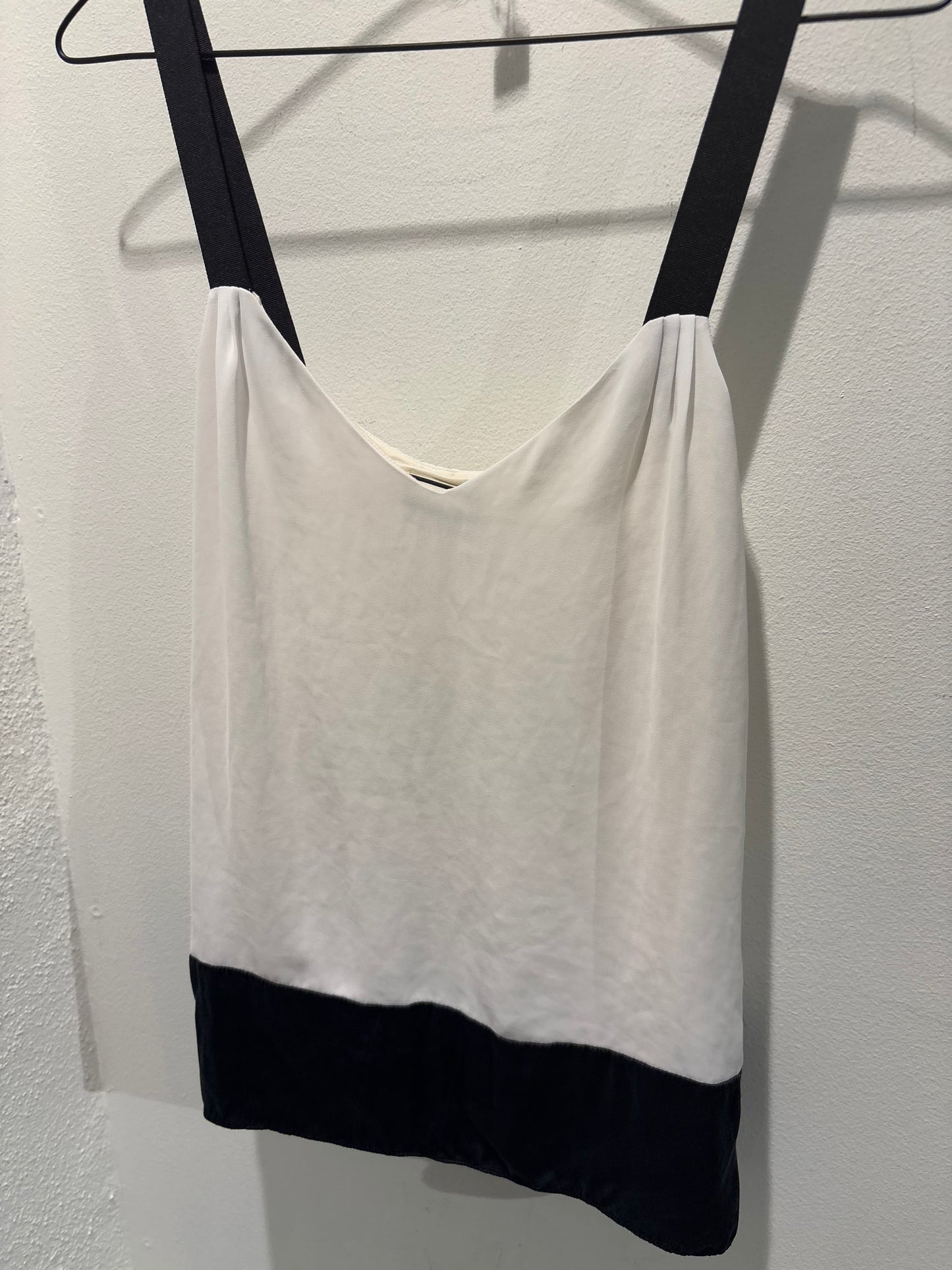 Malene Birger - Top - ecru w. black silk straps - 36 - Medina’s Wardrobe