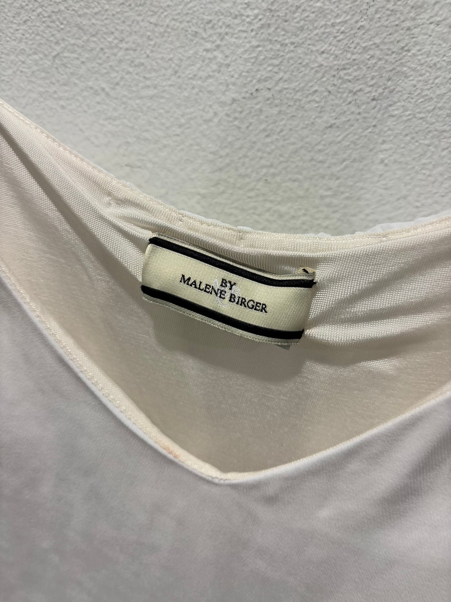 Malene Birger - Top - ecru w. black silk straps - 36 - Medina’s Wardrobe