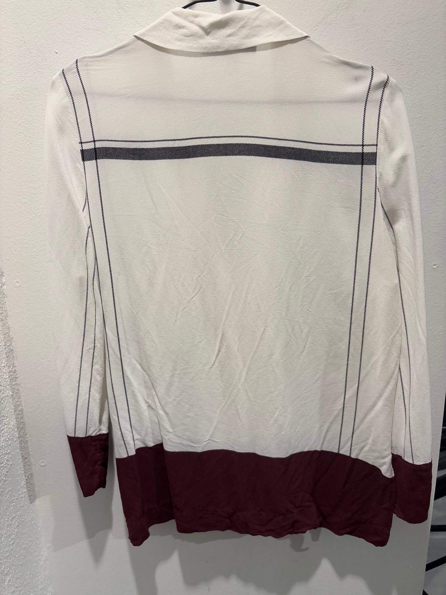Malene Birger - shirt - ecru & burgundy - EU34 - Medina’s Wardrobe