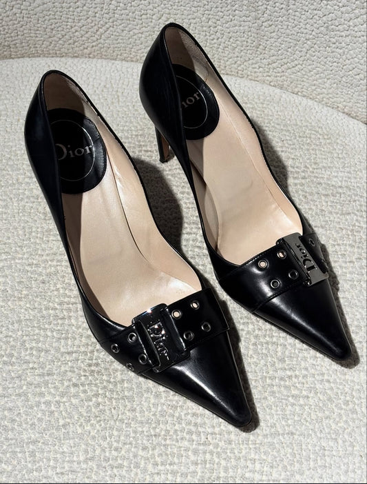 Dior heels with logo buckle - EU 40.5