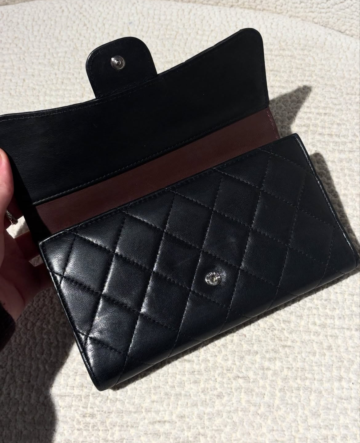 Chanel Flap Wallet - black w. silver hardware