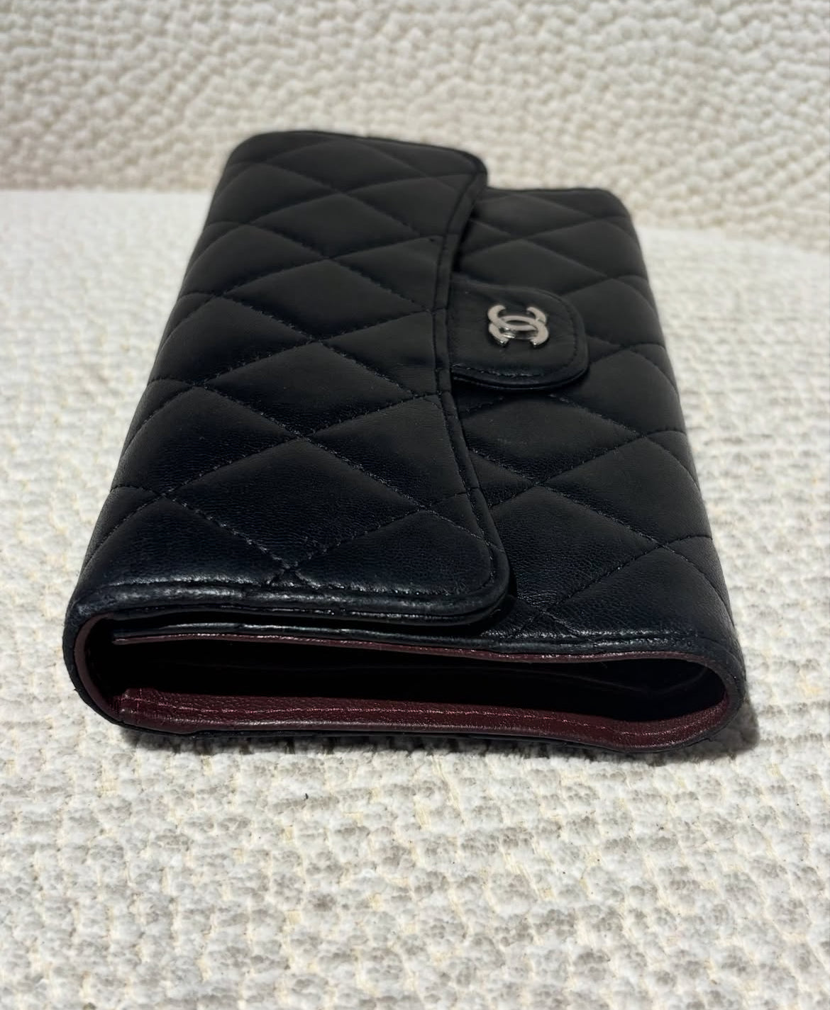 Chanel Flap Wallet - black w. silver hardware