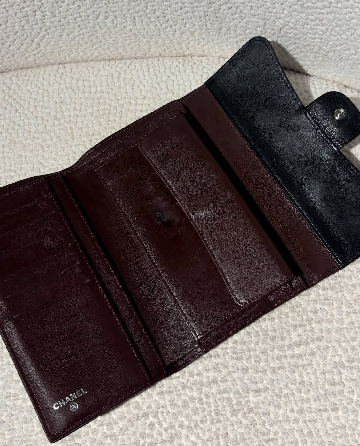 Chanel Flap Wallet - black w. silver hardware