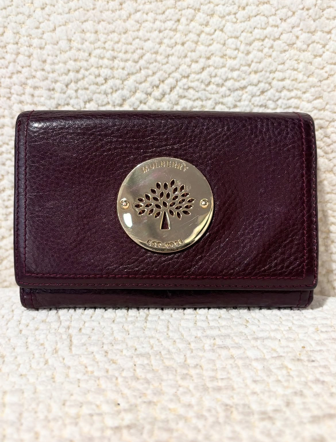 Mulberry Wallet - Bordeaux Leather & Gold Hardware