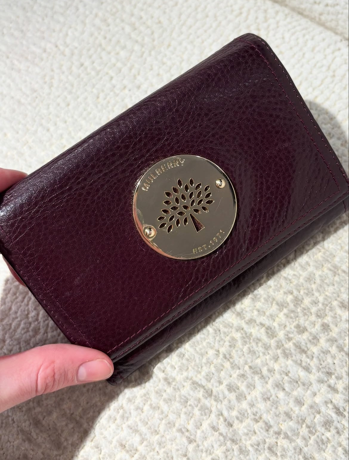 Mulberry Wallet - Bordeaux Leather & Gold Hardware