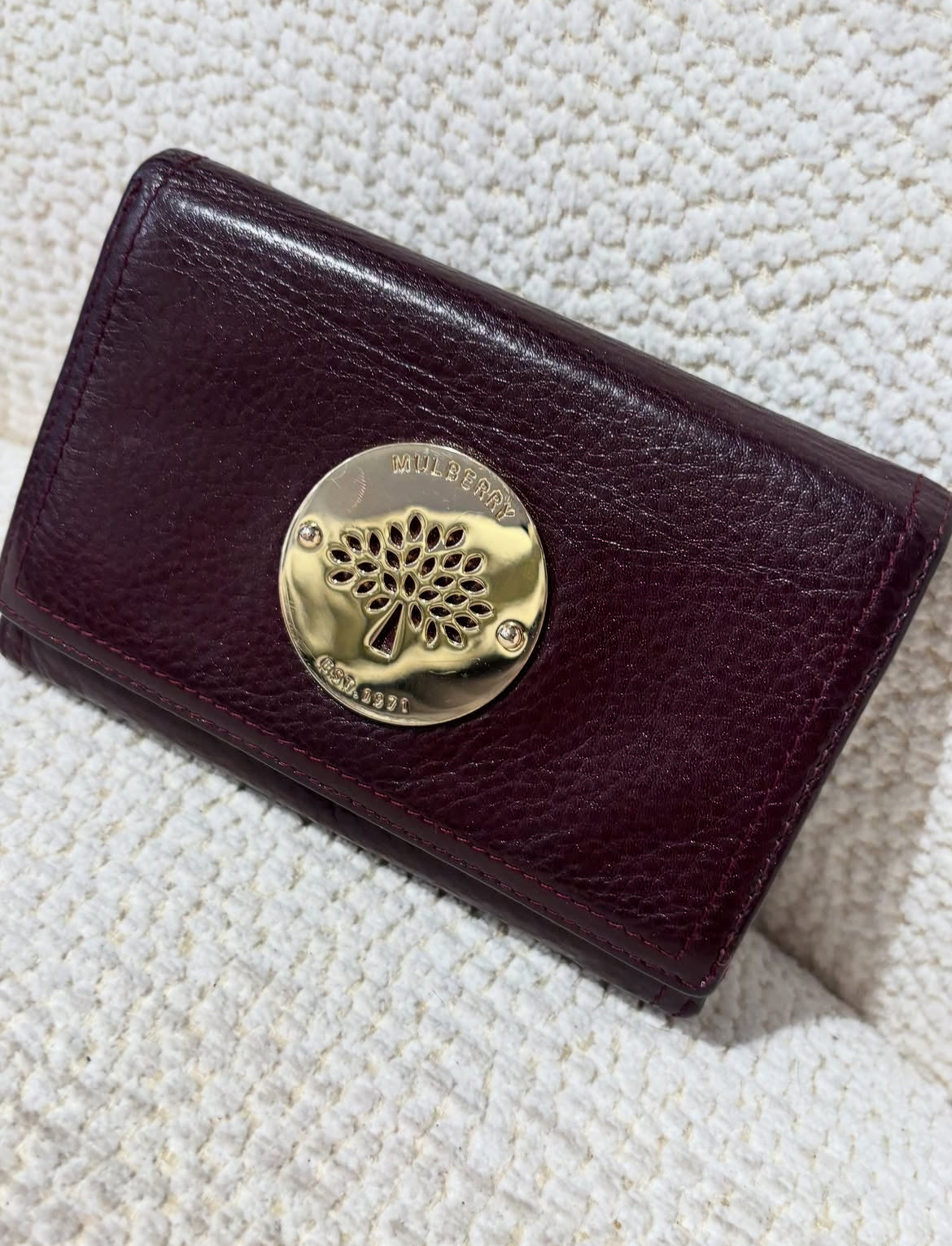 Mulberry Wallet - Bordeaux Leather & Gold Hardware