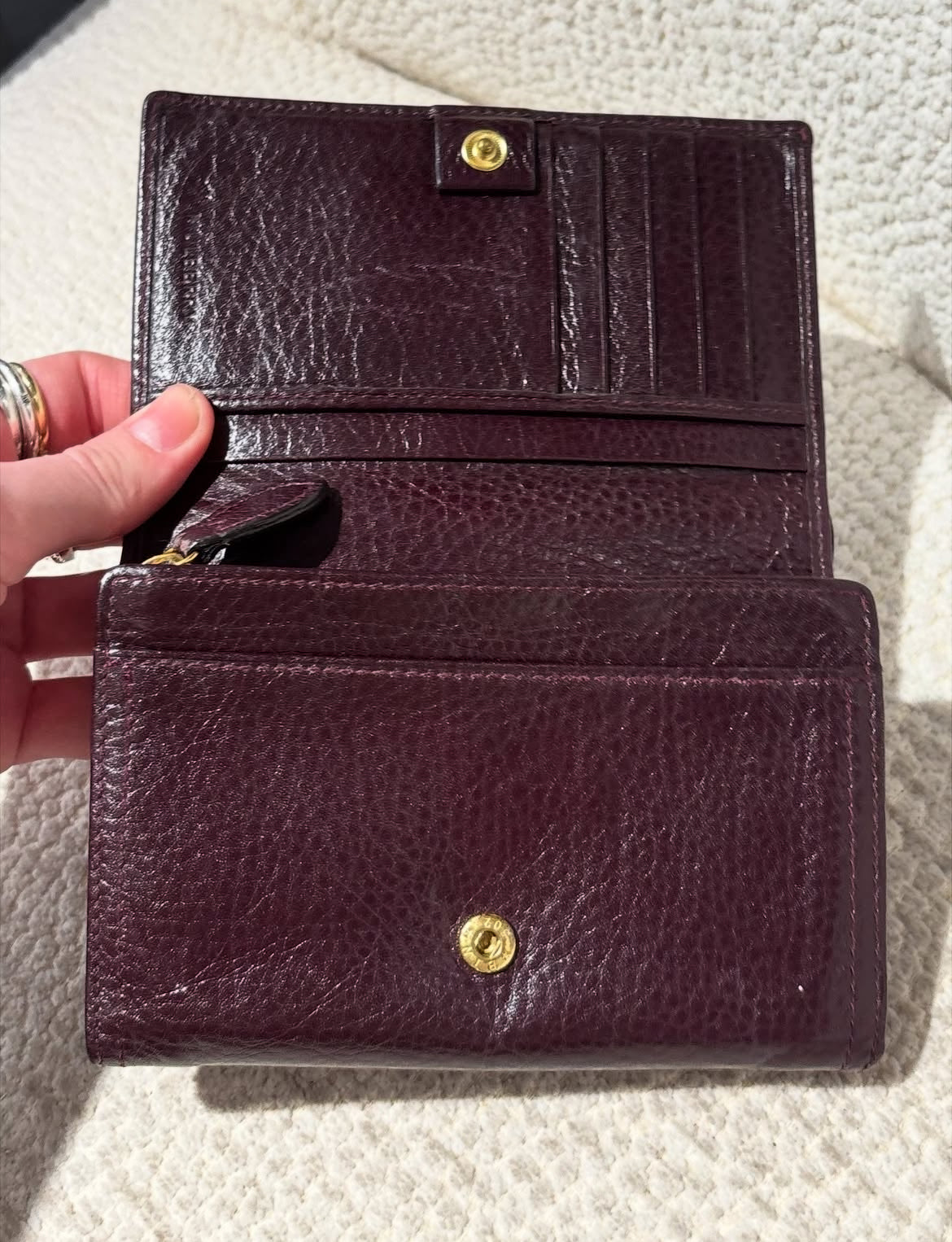 Mulberry Wallet - Bordeaux Leather & Gold Hardware
