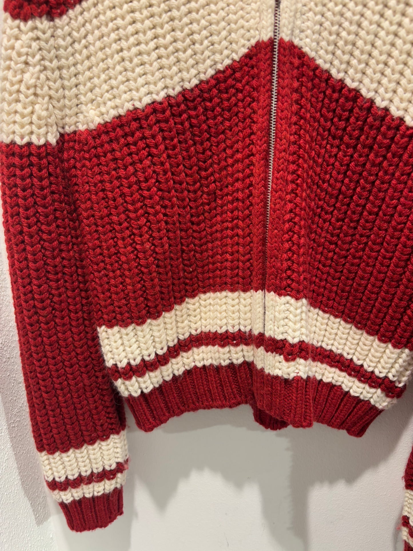 Zara - Knit -Cardigan - ecru & burgundy - Medina’s Wardrobe - S