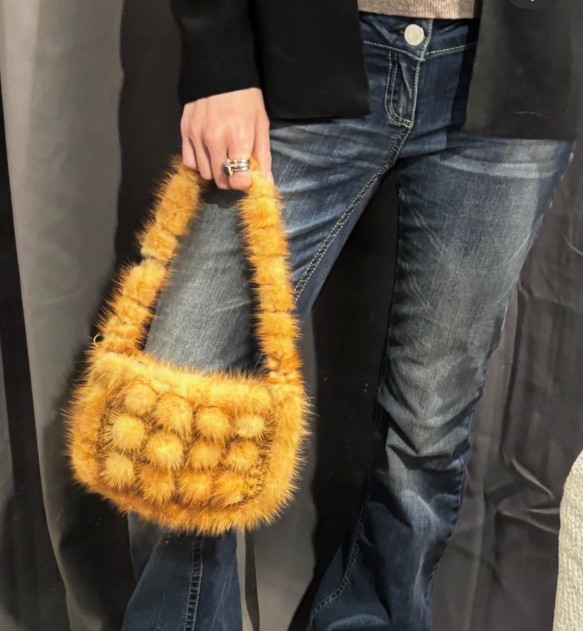 Bag of genuine mink