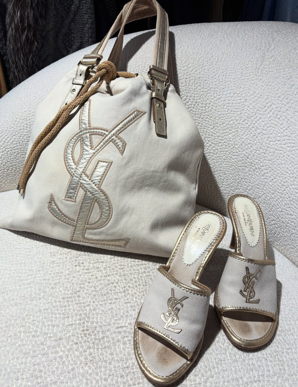 Yves Saint Laurent  - Logo sandals w. heels. - 38,5