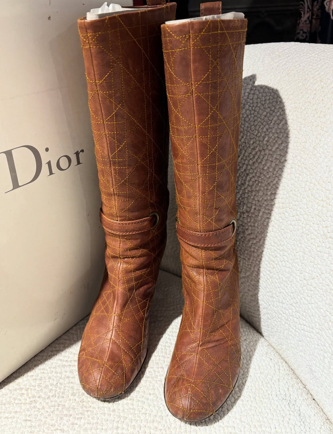 Dior Knee-High Boots – Iconic Dior stitching - EU38