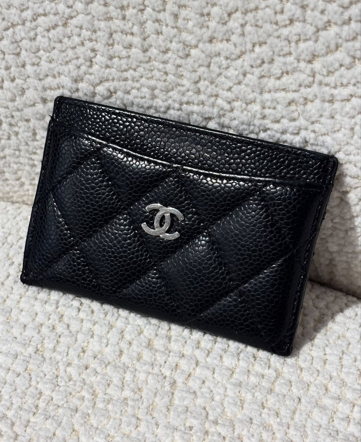 Chanel Wallet - Black Caviar leather & Silver