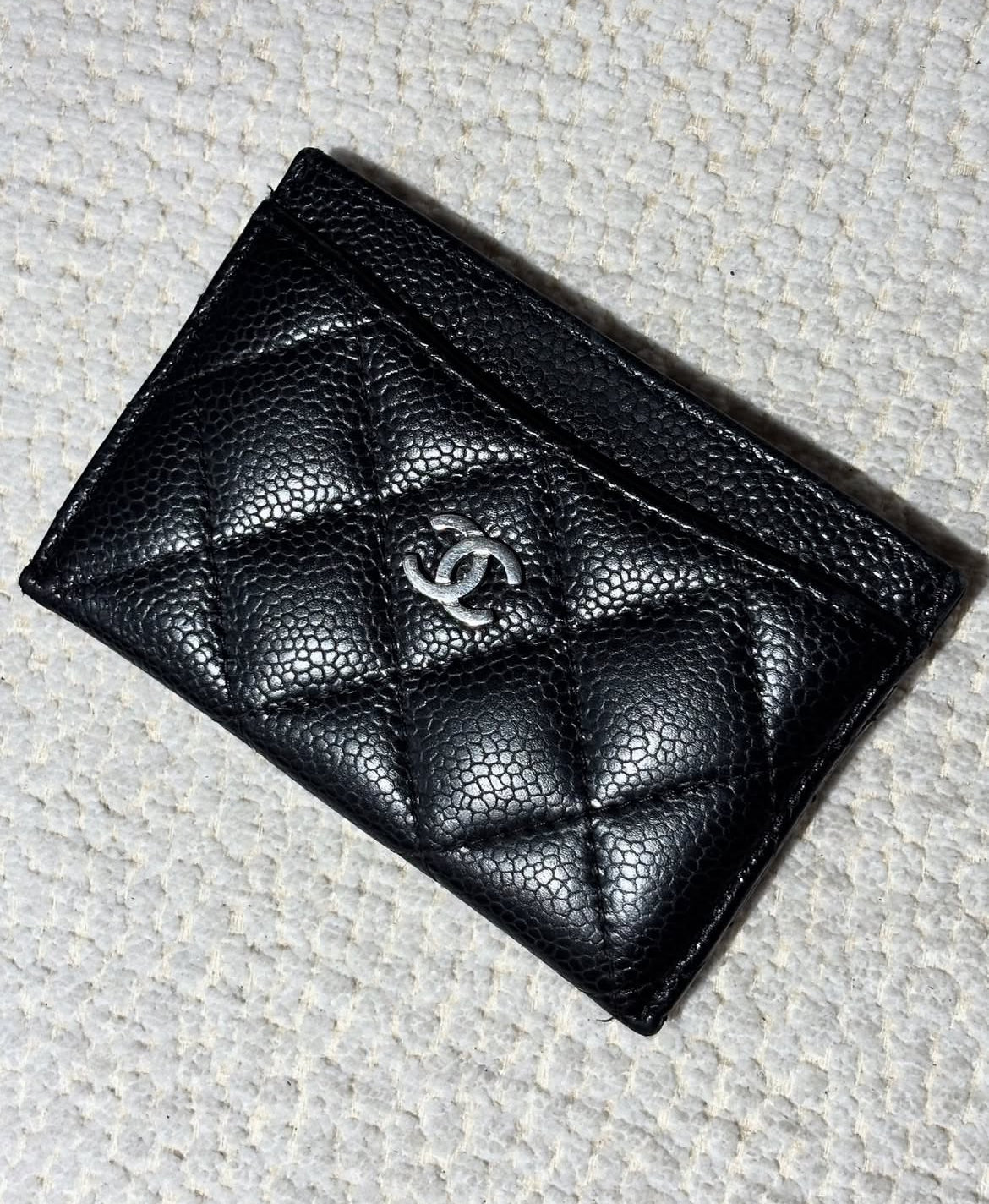 Chanel Wallet - Black Caviar leather & Silver